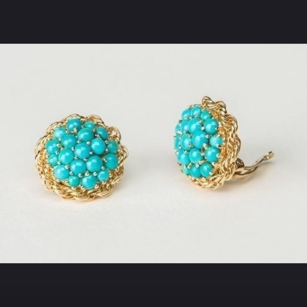 18k gold plated turquoise stud earrings